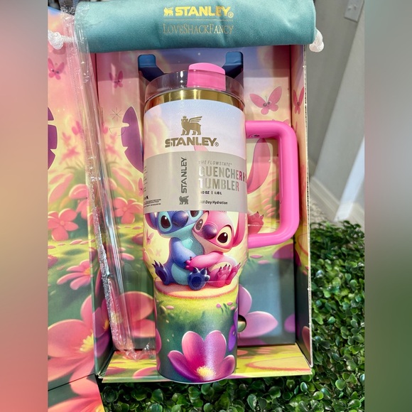 Stanley Pink and Blue Stitch Tumbler with Straw - Picture 4 of 6